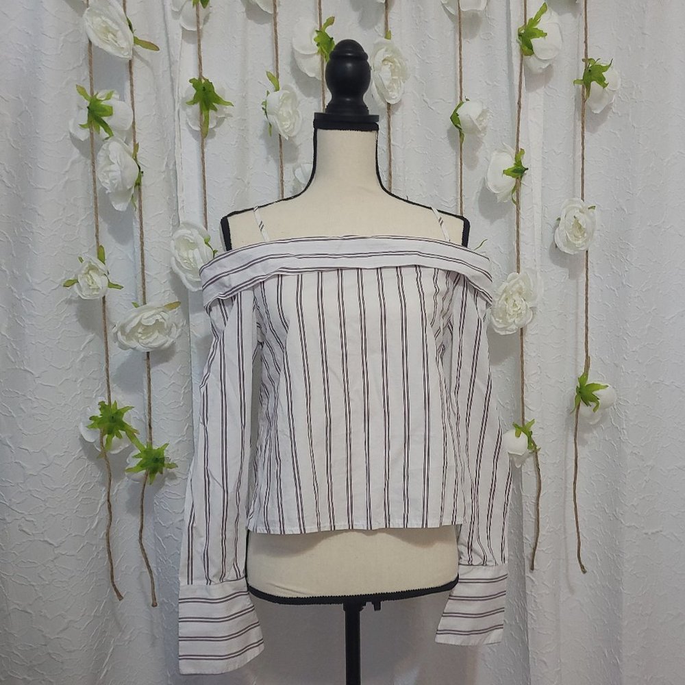 Forever 21 Strappy Pin Striped Top US Small